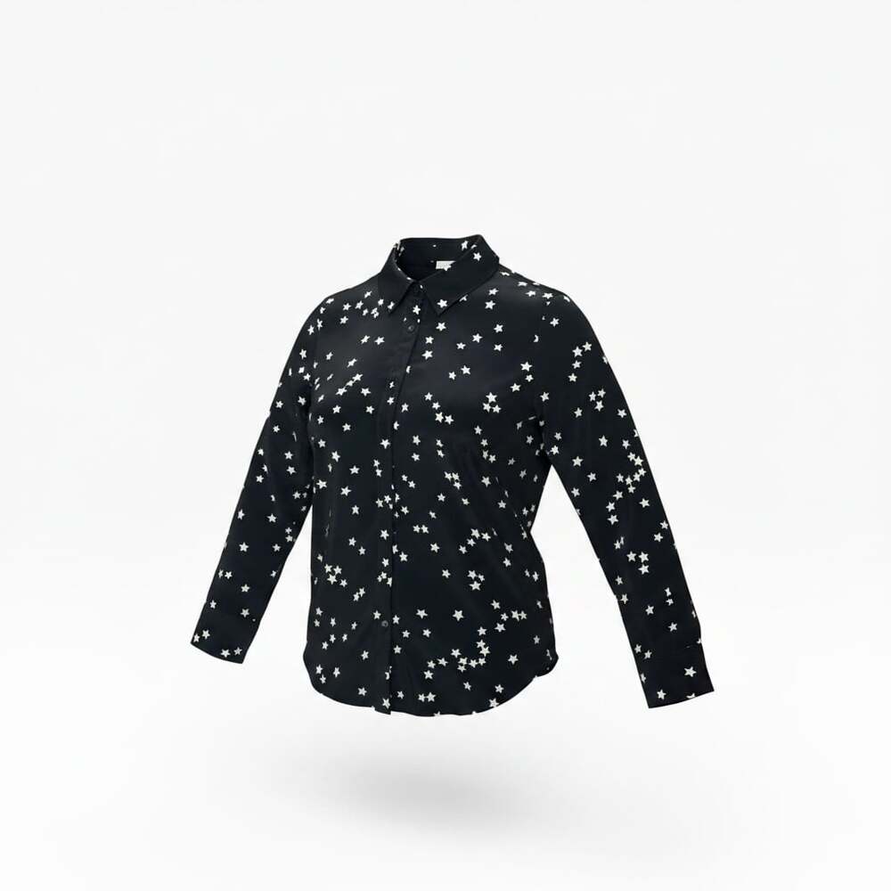 Equipment Femme Silk Star Print Button Down Shirt Size M
